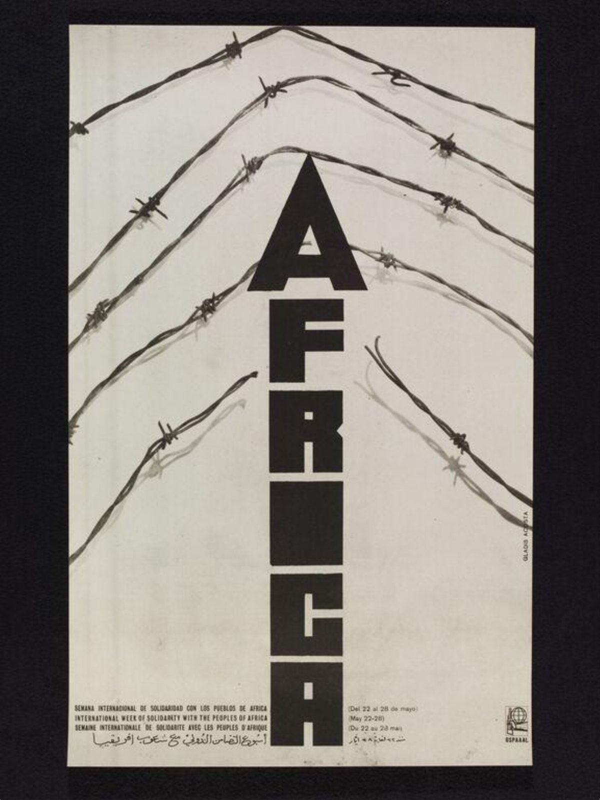 Africa, poster, Gladis Acosta, OSPAAAL, 1970. Source: Victoria and Albert Museum, collections.vam.ac.uk.