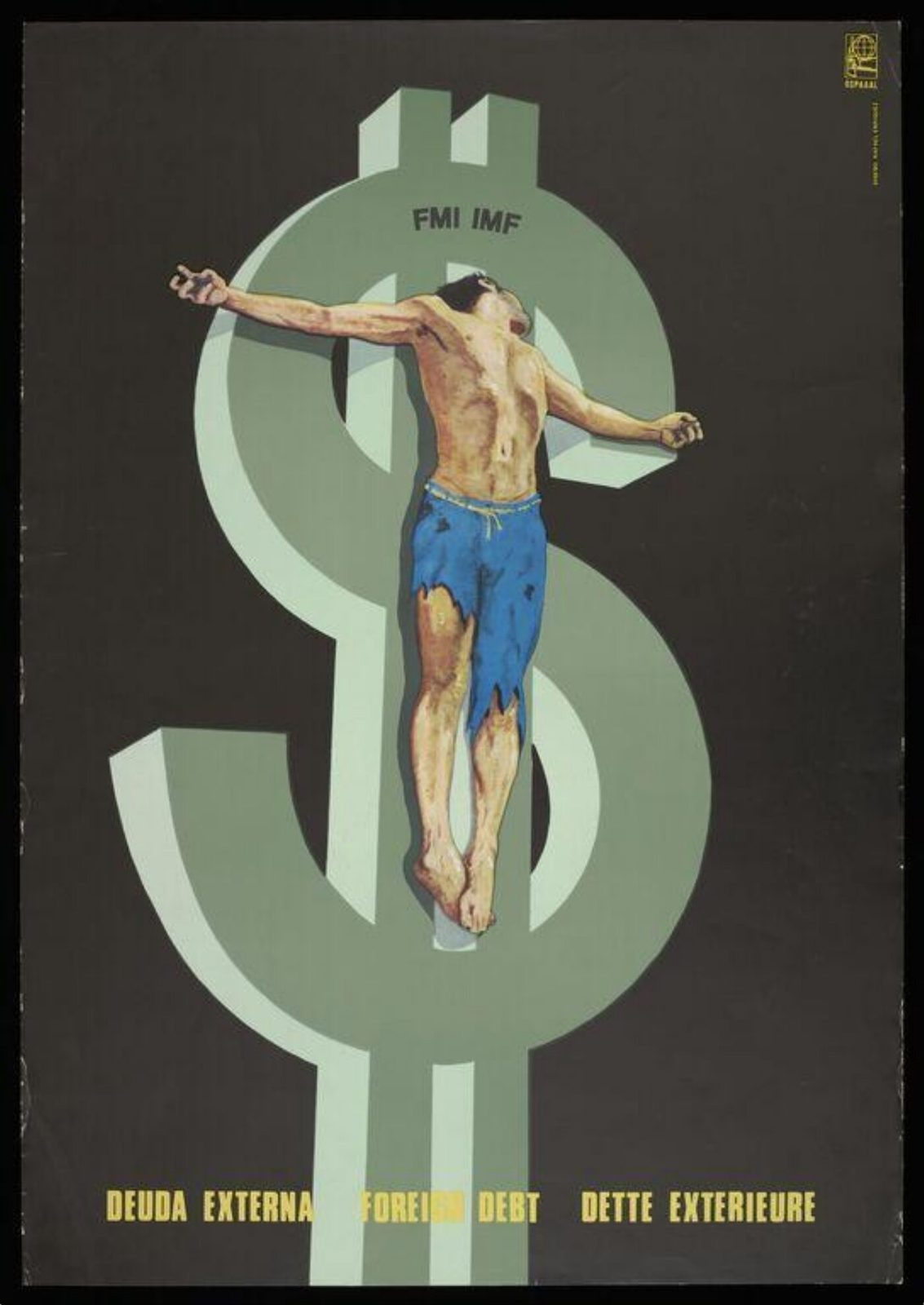 Foreign Debt Poster, Rafael Enriquez, OSPAAAL, 1983. Source: Victoria and Albert Museum, collections.vam.ac.uk.