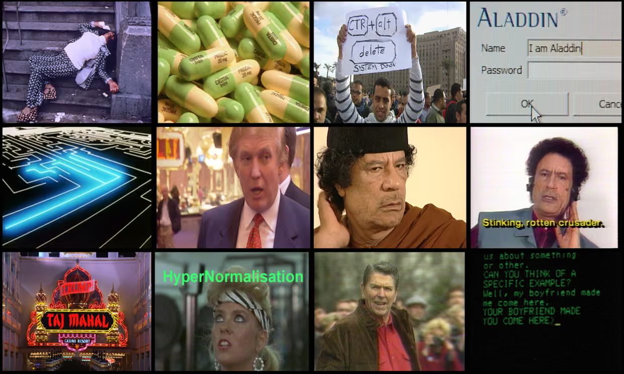 Stills from Adam Curtis, HyperNormalisation (2016). Source: Adam Curtis / BBC, theguardian.com.