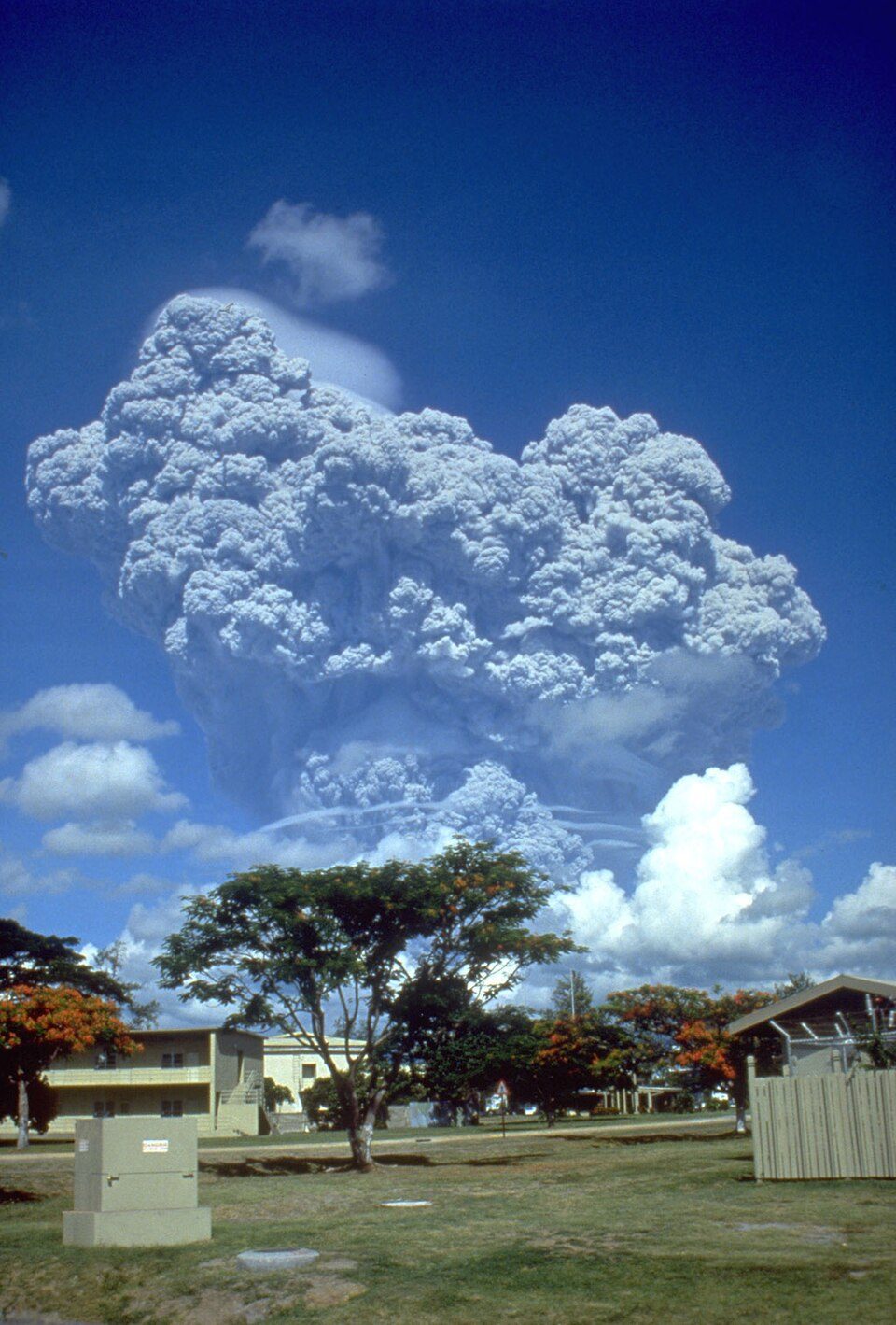 Mount Pinatubo erupts above Clark Air Base, 1991. Source: USGS.